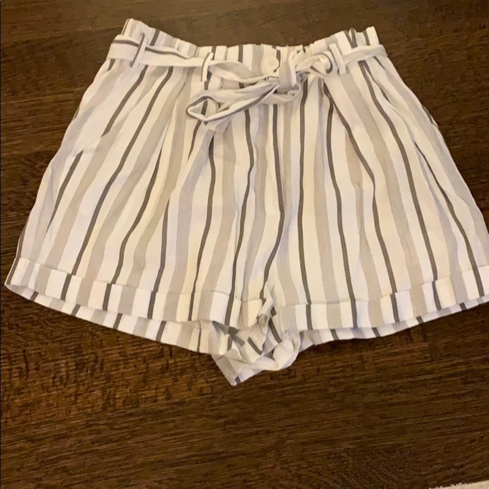 Striped Paper Bag Shorts